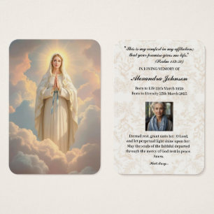 Catholic Funeral Memorial Prayer Holy Card