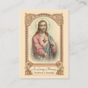 Catholic Funeral Memorial Prayer Holy Card