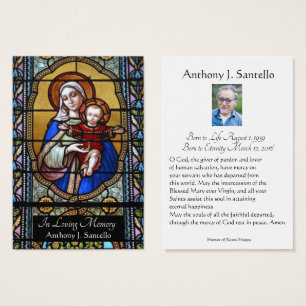 Catholic Funeral Memorial Prayer Holy Card