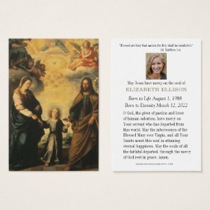 Catholic Funeral Memorial Prayer Jesus Mary Joseph