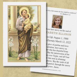 Catholic Funeral Memorial Prayer St. Joseph