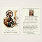 Catholic Funeral Memorial St. Joseph Prayer Card