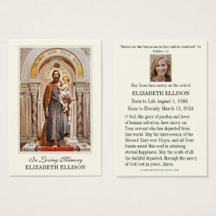 Catholic Funeral Memorial St. Joseph Prayer Card