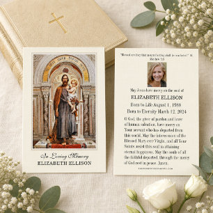 Catholic Funeral Memorial St. Joseph Prayer Card