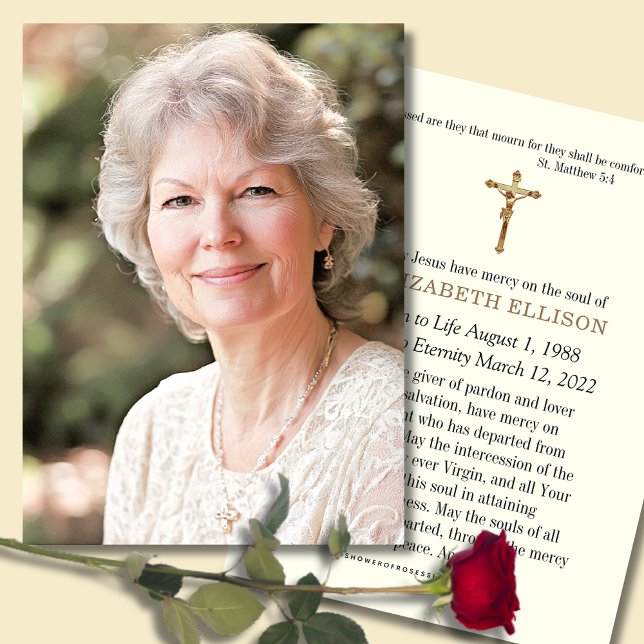 Catholic Funeral Memorial Sympathy Prayer Card (Creator Uploaded)