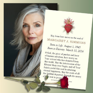 Catholic Funeral Memorial Sympathy Prayer Card