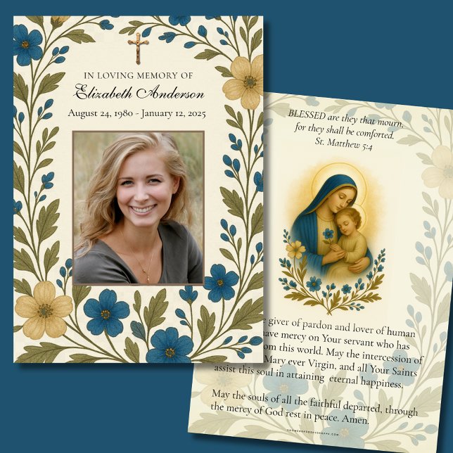 Catholic Funeral Photo Memorial Prayer Announcement (Creator Uploaded)
