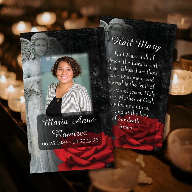 Catholic Funeral Prayer Card (Honor a loved one's faith with a beautiful personalized Catholic prayer card.)