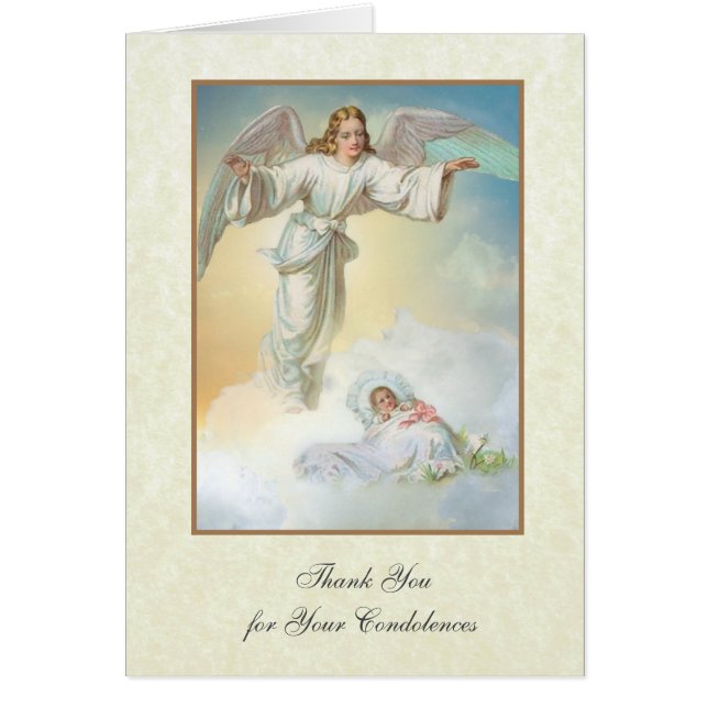 Catholic Funeral Sympathy Baby Infant Thank You (Front)