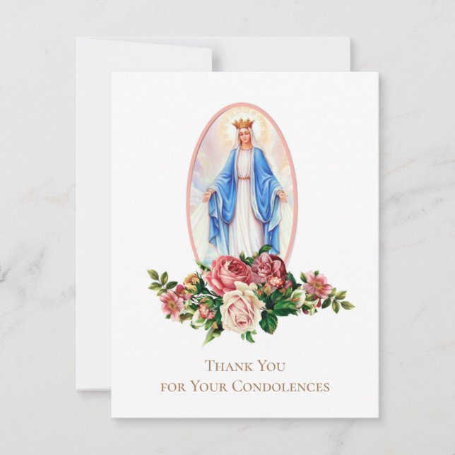 Catholic  Funeral Sympathy Holy Card Thank You (Front)