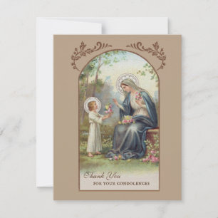 Catholic Funeral Sympathy Holy Card Thank You