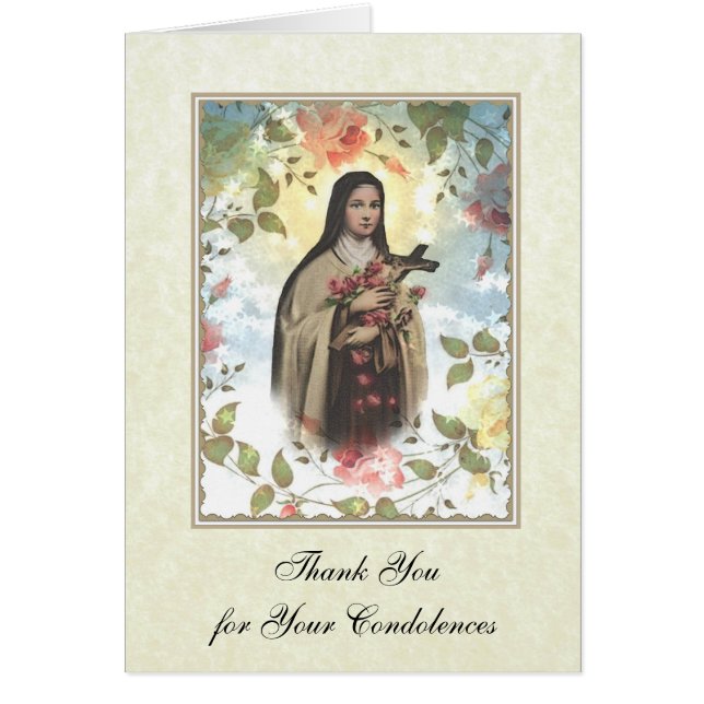 Catholic Funeral Sympathy Holy Card Thank You (Front)