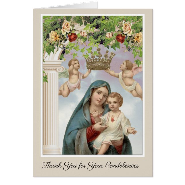 Catholic Funeral Sympathy Holy Card Thank You (Front)
