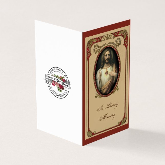Catholic Funeral Sympathy Prayer Holy Card (Outside)