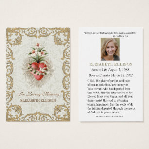 Catholic Funeral Virgin Mary Funeral Prayer Card 