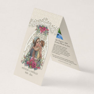 Catholic Funeral Virgin Mary Jesus Holy Card