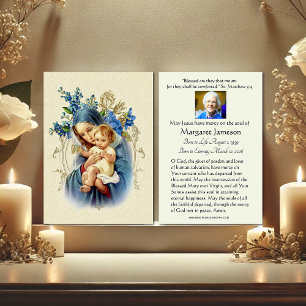 Catholic Funeral Virgin Mary Jesus Prayer Card