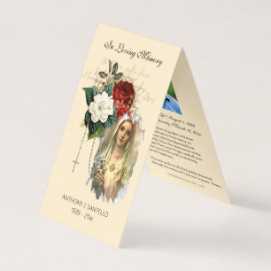 Catholic Funeral Virgin Mary Prayer Holy Card