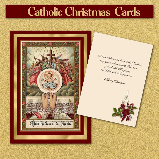 Catholic German Jesus Christmas Angels Host (German Catholic Christmas Cards - Easy to personalize)