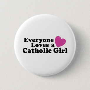 Catholic Girl 6 Cm Round Badge
