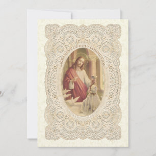 Catholic Girl First Holy Communion Invitation