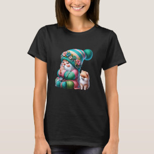 Catholic Gnome Grandpa With Praying Hands And Pome T-Shirt