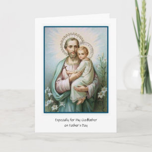 Catholic Godfather St. Joseph Jesus Fathers Day Card