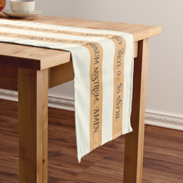 Catholic Grace Before Meals Latin Mass Short Table Runner (In Situ)