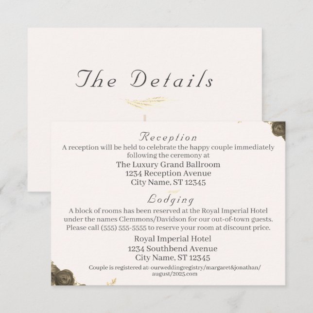Catholic Grace Wedding  Enclosure Card (Front/Back)