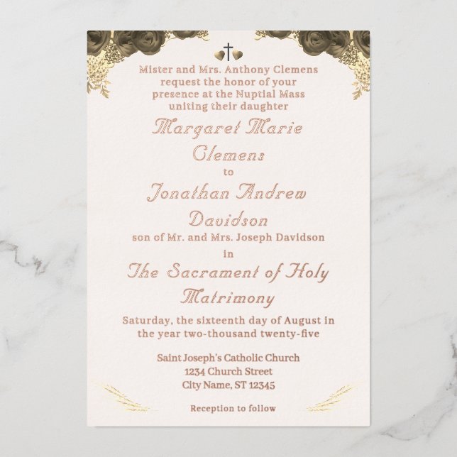 Catholic Grace Wedding Invitation (Front)