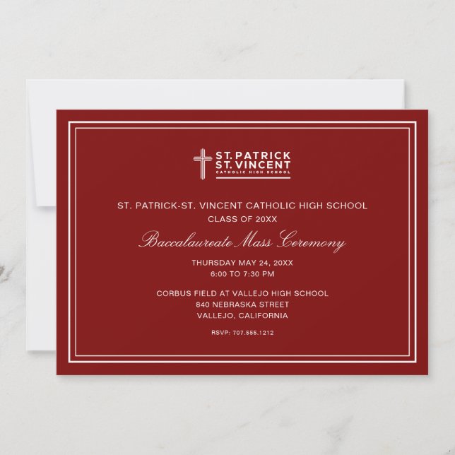 Catholic Graduation Mass Invitation (Front)