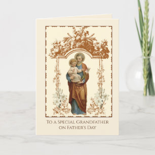 Catholic Grandfather St. Joseph Religious Father's Card