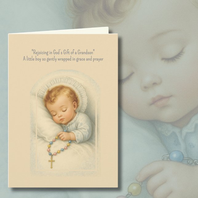 Catholic Grandson Congratulations for Grandparents Card (Creator Uploaded)