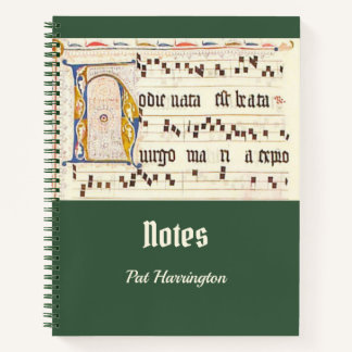 Catholic Gregorian Chant Latin Mass Mediaeval Teal Notebook