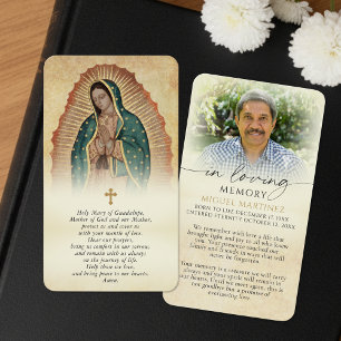 Catholic Guadalupe Memorial Prayer Cards