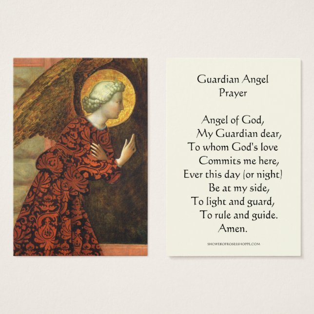 Catholic Guardian Angel Prayer Holy Card (Front & Back)