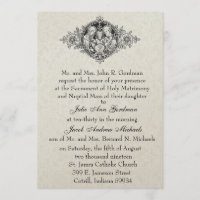 Catholic Holy Family Black and White Wedding