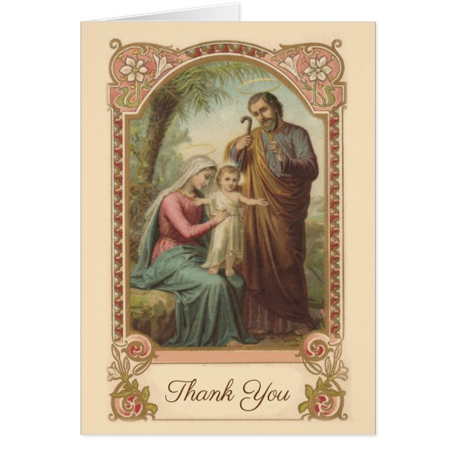 Catholic Holy Family Funeral Condolence Thank You (Front)