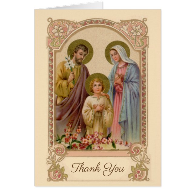 Catholic Holy Family Funeral Condolence Thank You (Front)