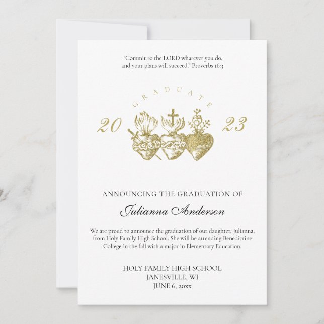Catholic Holy Family Graduation Announcement (Front)