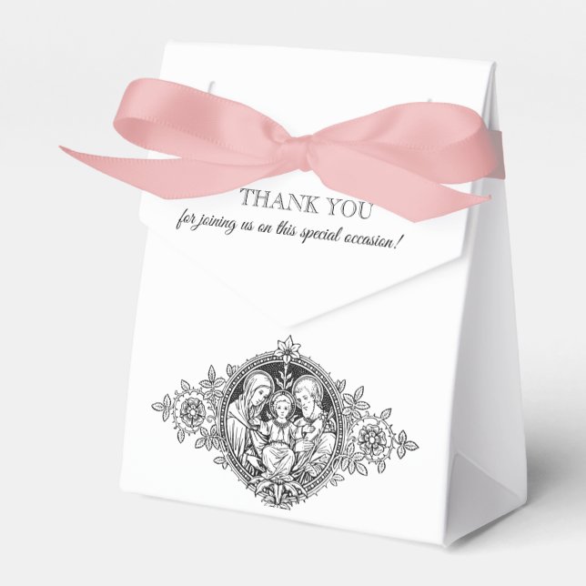 Catholic Holy Family Jesus Mary Joseph  Marriage Favour Box (Front Side)