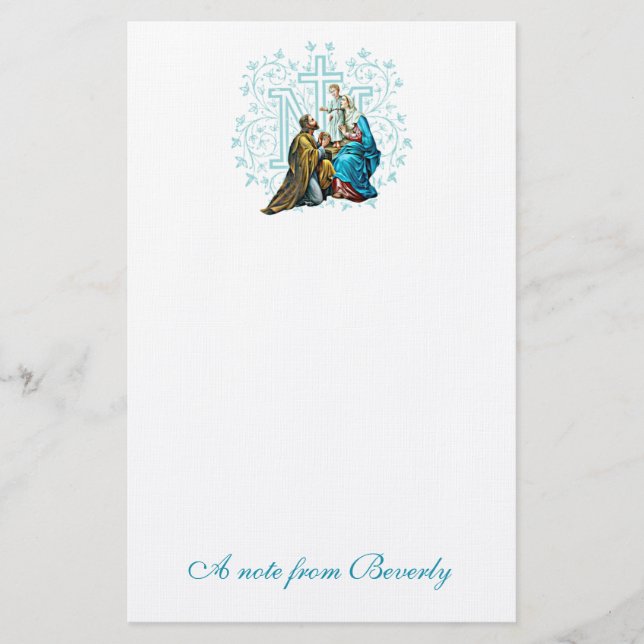 Catholic Holy Family Jesus Mary Joseph Religious Stationery (Front)