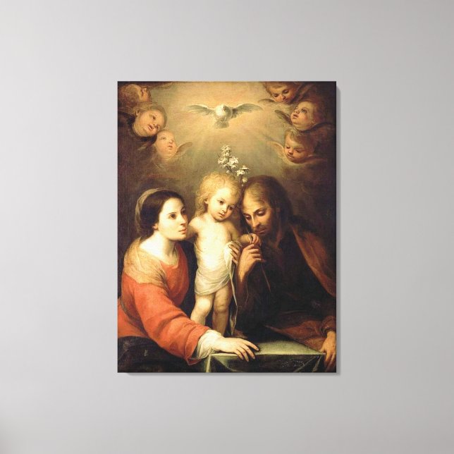 Catholic Holy Family St. Joseph Mary Jesus Canvas Print (Front)