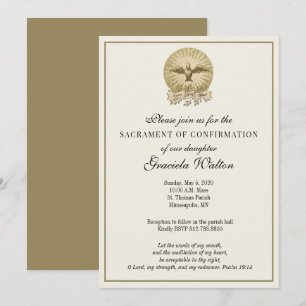Catholic Holy Ghost Sacrament of Confirmation Invitation