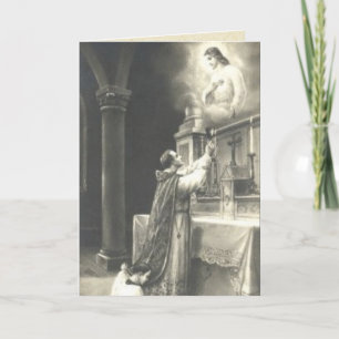 Catholic Holy Mass Offering Sacred Heart Jesus Card