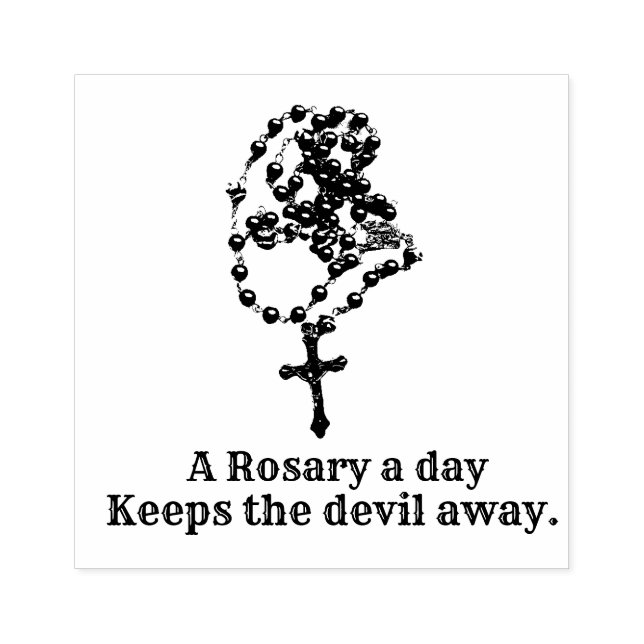 Catholic Holy Rosary Religious Virgin Mary Quote Rubber Stamp (Imprint)