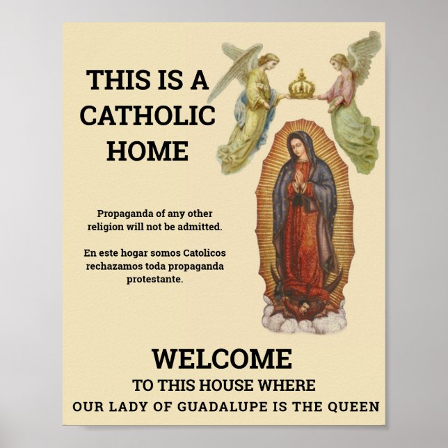Catholic Home Our Lady of Guadalupe Spanish Poster (Front)