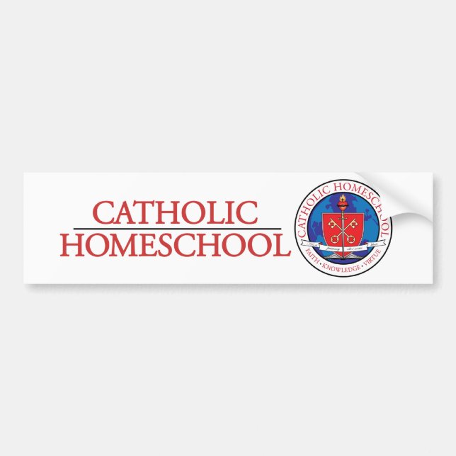 Catholic Homeschool Crest Bumper Sticker (Front)