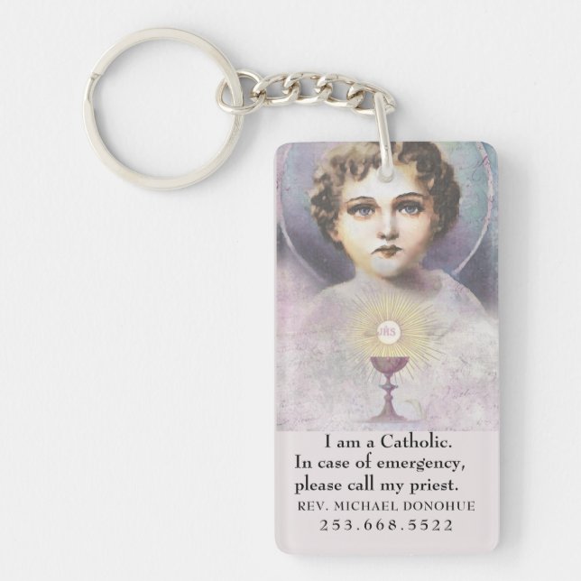 Catholic ID Religious Jesus Communion Keychain (Front)
