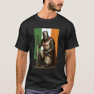 Catholic Irish Crusader with Ireland Flag T-Shirt